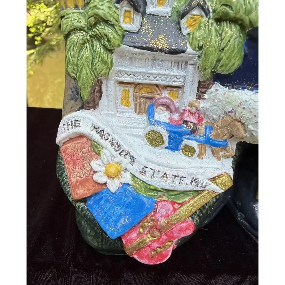 Mississippi State Santa Claus Painted Ceramic Handmade